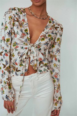 Sky and The Moon Bluse - Eclipse Wrap Top, Tropic Daze